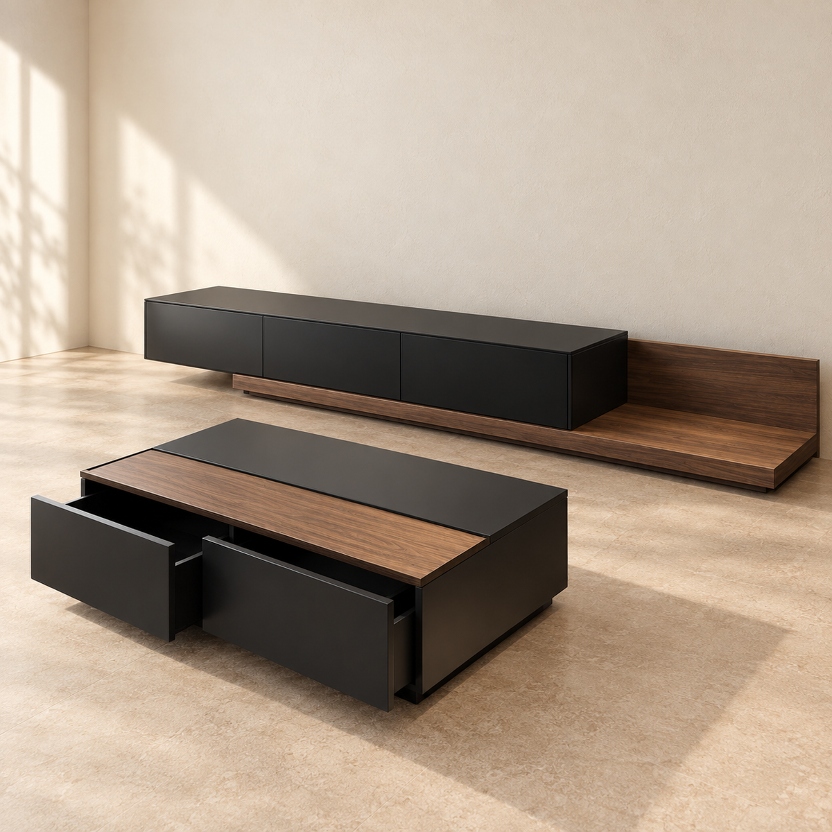 Cloudi Set of TV Unit and Coffee Table — AI-assisted visual reference